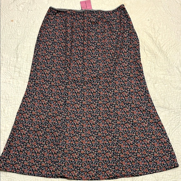 UNIF Black and Pink Floral Maxi Skirt - Picture 1 of 6